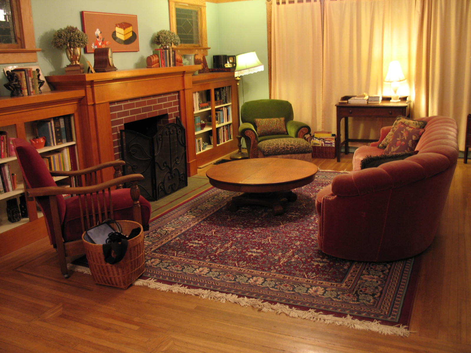 1940s living room with small table