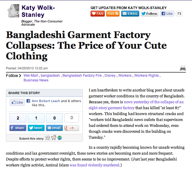 Bangladeshi HuffPo Article