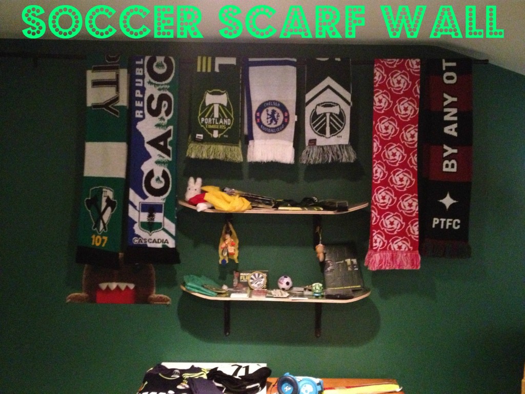 soccer scarf wall