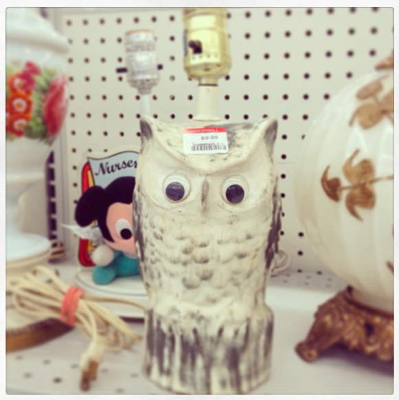 vintage owl lamp
