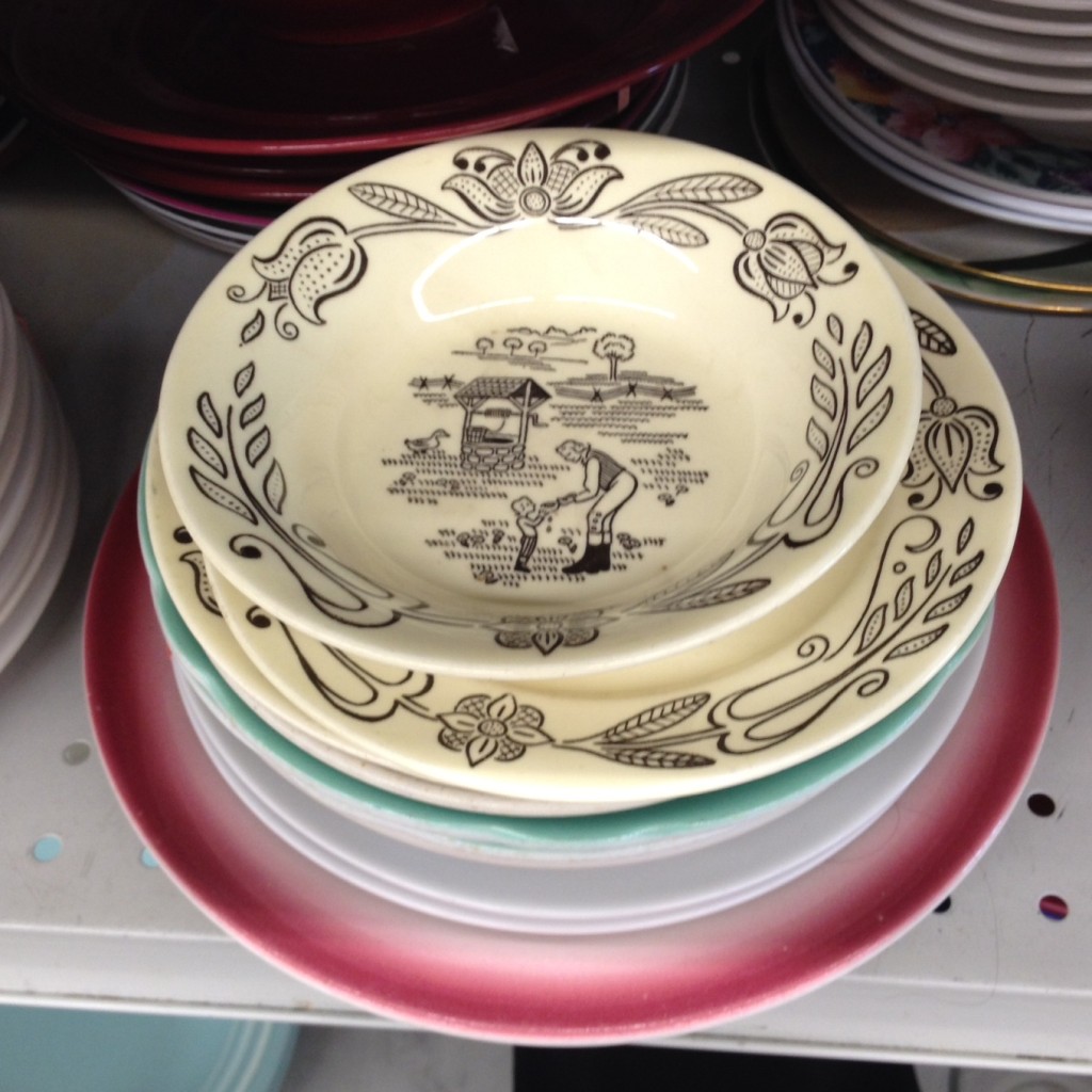 vintage agrarian dishware