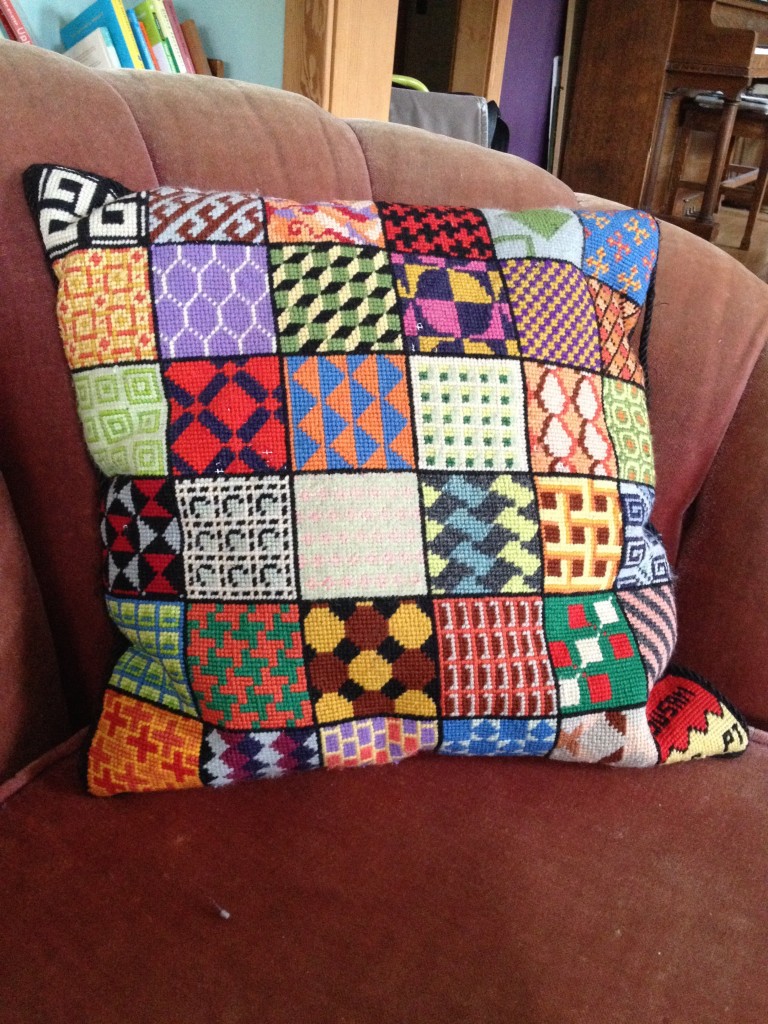 1972 patchwork pillow