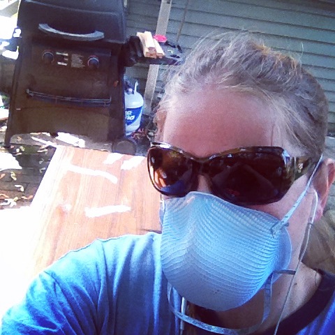 Sanding the dresser