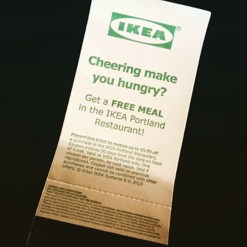 Free Ikea meal coupon