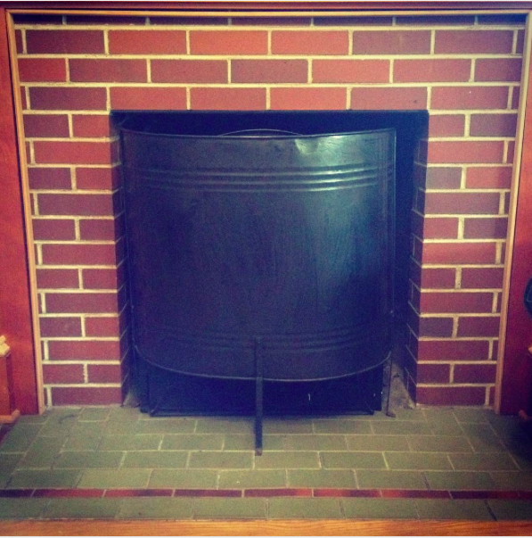 Dumpster dove fireplace screen