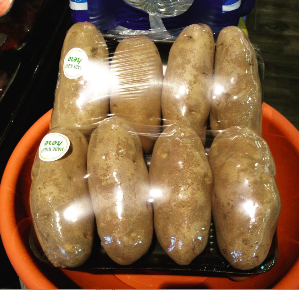 Overpackaged potatoes