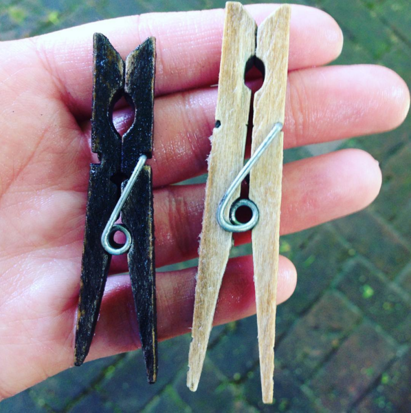 Before & after clothespins