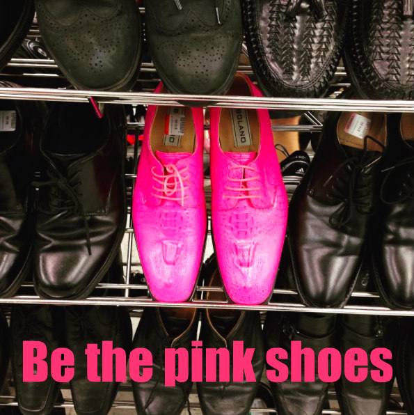be the pink shoes
