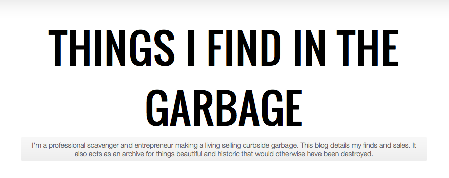 Garbage Finds masthead