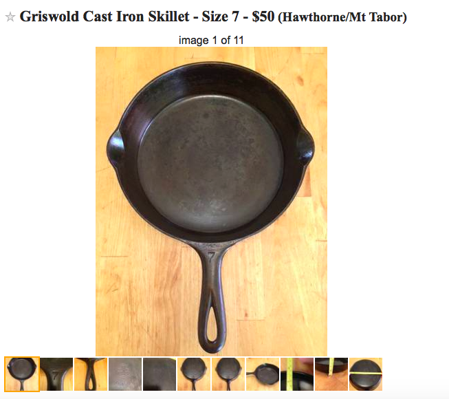 Griswold cast iron skillet