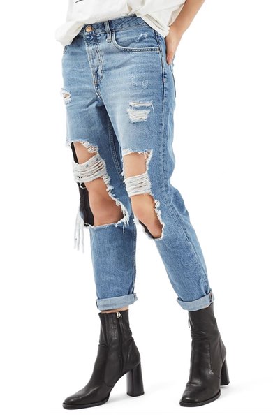 clear knee mom jeans for sale