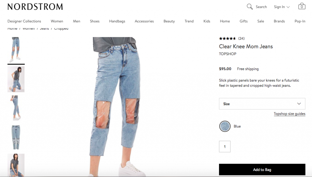 Nordstrom is Selling $95 “Clear Knee Mom Jeans” and The Internet is ...