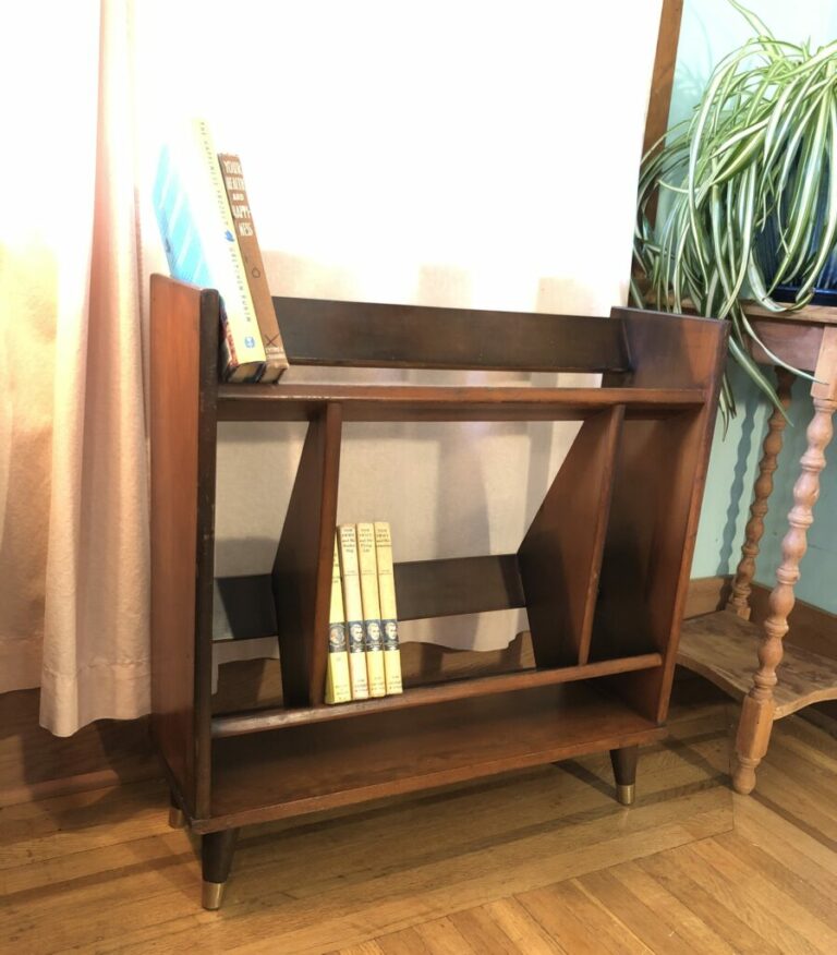 My Thrifted Midcentury Bookshelf -- a Before & After