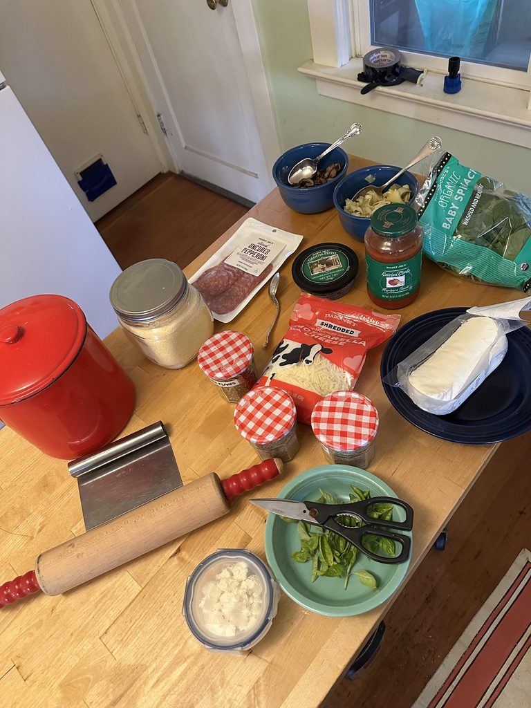 Four Frugal Things -- Unphotographed Pizzas & Brass Candlesticks